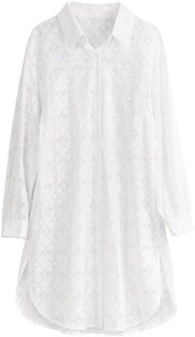 Women's Summer Hollow Lace Sun Protection Clothes Thin Long Sleeves Loose Mid-Length Jacket in Saudi Arabia