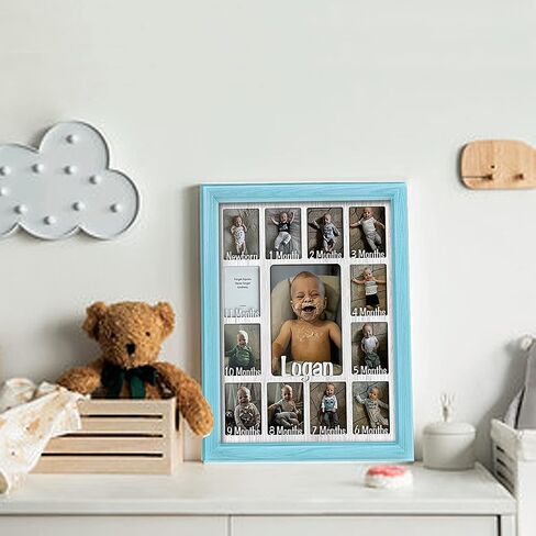 Northland إطار صور السنة الأولى لي | تخصيص - إضافة أي اسم | إطار صورة لمدة 12 شهرًا لبيليس السنة الأولى | اثنا عشر 2.5 "× 3.5" صور حديثي الولادة و 5 "× 7" | معلم | حصيرة رمادية رمادية فاتحة in Kuwait