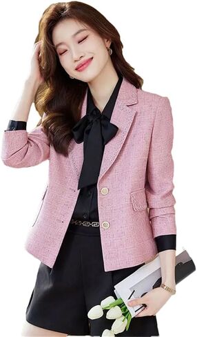 Women Short Small Suit Jacket for Spring Autumn Korean Style Small Fragrance Suit Blazers Top in Saudi Arabia