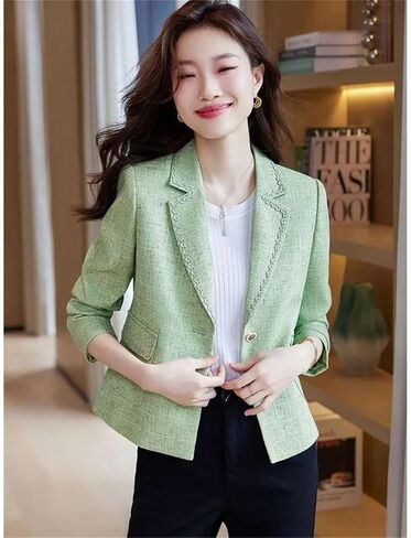 Women Short Small Suit Jacket for Spring Autumn Korean Style Small Fragrance Suit Blazers Top in Saudi Arabia