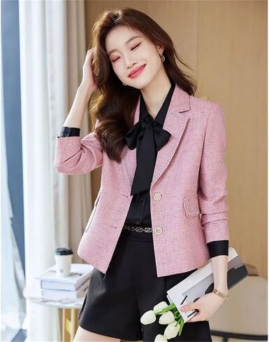 Women Short Small Suit Jacket for Spring Autumn Korean Style Small Fragrance Suit Blazers Top in Saudi Arabia