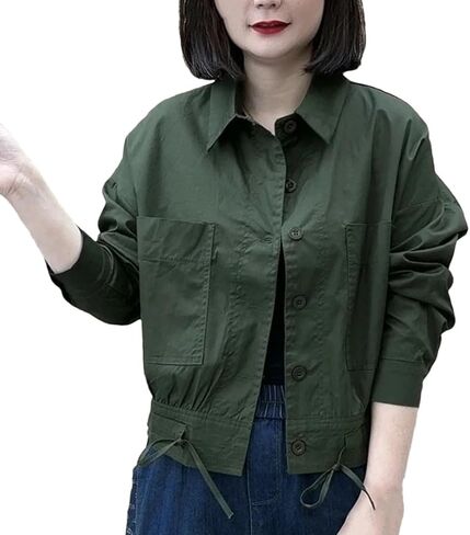 النساء القصيرة القصيرة ذات الأكمام الطويلة رقيقة الرياح معطف واحد صدر واحد الصدر in Kuwait