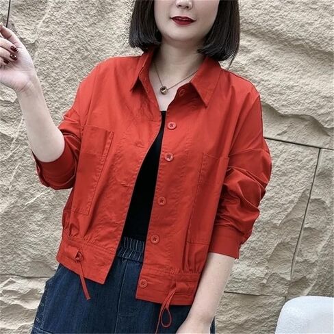 النساء القصيرة القصيرة ذات الأكمام الطويلة رقيقة الرياح معطف واحد صدر واحد الصدر in Kuwait