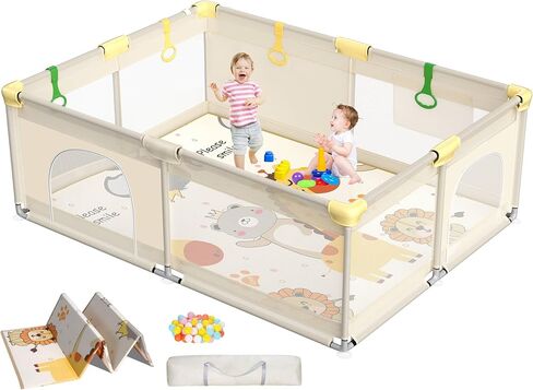 روضة الأطفال مع حصيرة ، 71 "× 59" ممساح كبير لطفل صغير ، وطفل للطفل مع شبكة التنفس ، والسياج والمنطقة للنوم للداخلية والخارجية in Kuwait