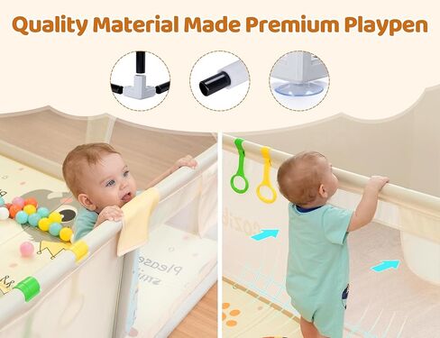 روضة الأطفال مع حصيرة ، 71 "× 59" ممساح كبير لطفل صغير ، وطفل للطفل مع شبكة التنفس ، والسياج والمنطقة للنوم للداخلية والخارجية in Kuwait