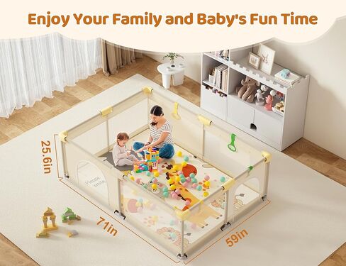 روضة الأطفال مع حصيرة ، 71 "× 59" ممساح كبير لطفل صغير ، وطفل للطفل مع شبكة التنفس ، والسياج والمنطقة للنوم للداخلية والخارجية in Kuwait