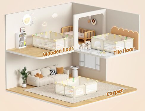 روضة الأطفال مع حصيرة ، 71 "× 59" ممساح كبير لطفل صغير ، وطفل للطفل مع شبكة التنفس ، والسياج والمنطقة للنوم للداخلية والخارجية in Kuwait