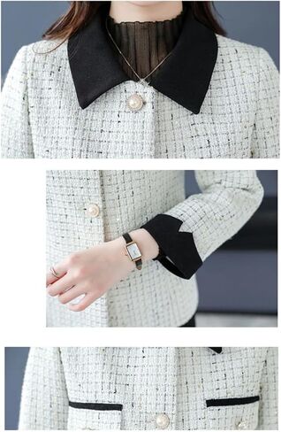 Women Join Together Short Jackets Middle Aged Small Fragrance Loose Basic Outwear in Saudi Arabia