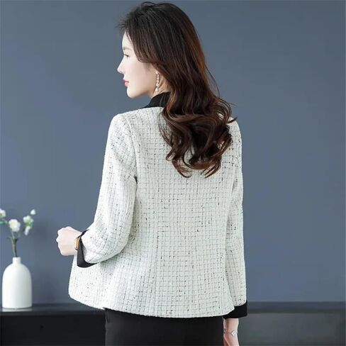Women Join Together Short Jackets Middle Aged Small Fragrance Loose Basic Outwear in Saudi Arabia