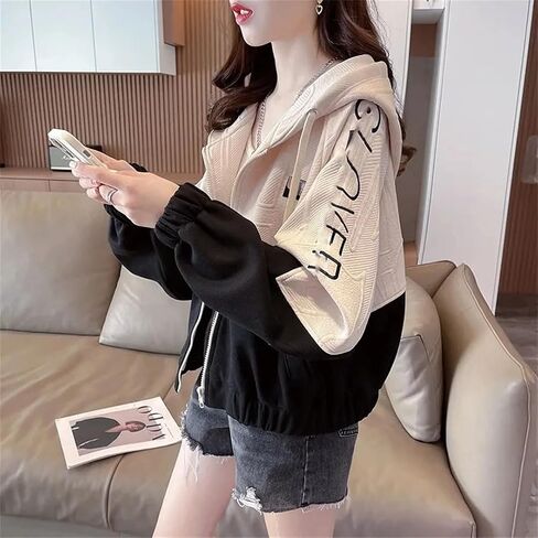 Women's Spring And Autumn Versatile Coat Appear Thin Temperament Hoodies Ladies Coat Tops in Saudi Arabia