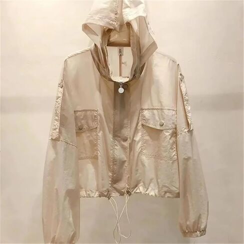 Women Hooded Beach Coat Female Long Sleeve Sun Protection Clothing Ladies Jacket in Saudi Arabia