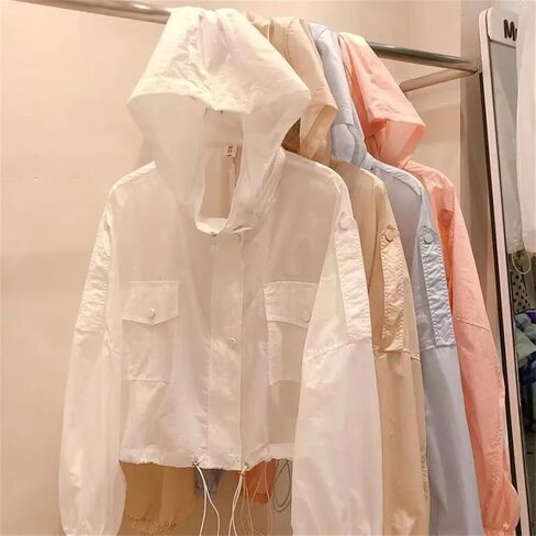 Women Hooded Beach Coat Female Long Sleeve Sun Protection Clothing Ladies Jacket in Saudi Arabia