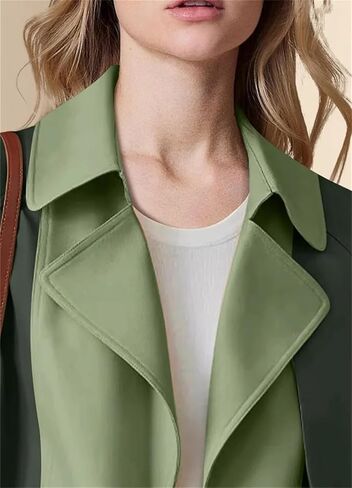 Women's Euro-American Trench Coat Korean Short Loose Contrasting Color Windbreaker Female Tops in Saudi Arabia