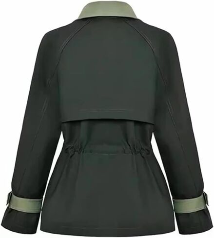 Women's Euro-American Trench Coat Korean Short Loose Contrasting Color Windbreaker Female Tops in Saudi Arabia