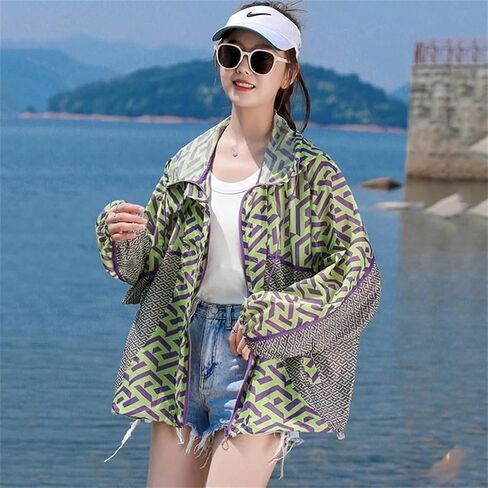Women Hooded Sun Protection Clothing Thin Coat Tops Female Loose Breathable UV Protection Jackets in Saudi Arabia