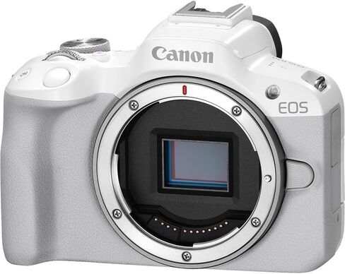 Canon EOS R50 Mirrorless Camera | White Bundle with Sigma 18-50mm f/2.8 DC DN Contemporary Lens + 64GB Memory Card + Camera Bag (5 Items) in Saudi Arabia