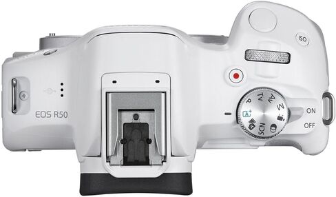 Canon EOS R50 Mirrorless Camera | White Bundle with Sigma 18-50mm f/2.8 DC DN Contemporary Lens + 64GB Memory Card + Camera Bag (5 Items) in Saudi Arabia