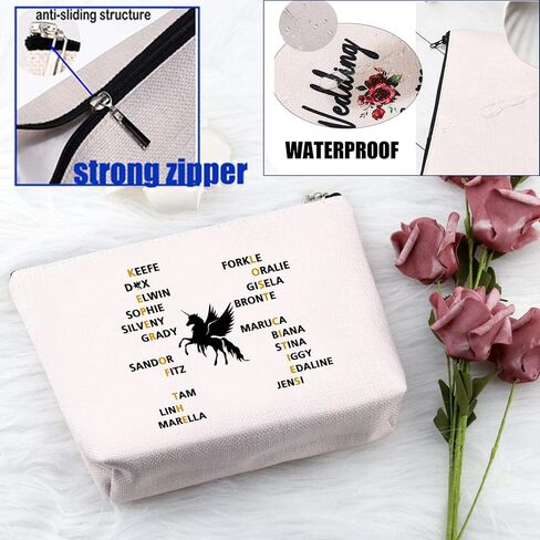 PXTIDY Team Foster Kee-fe Makeup Bag Keeper of the Lost Cities Characters Cosmetic Bag KOTLC Novel Inspired Bookish Gift in Saudi Arabia