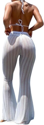 swimsuit coverup for women High Waist Cover Up Top & Flared Pants Set in Saudi Arabia