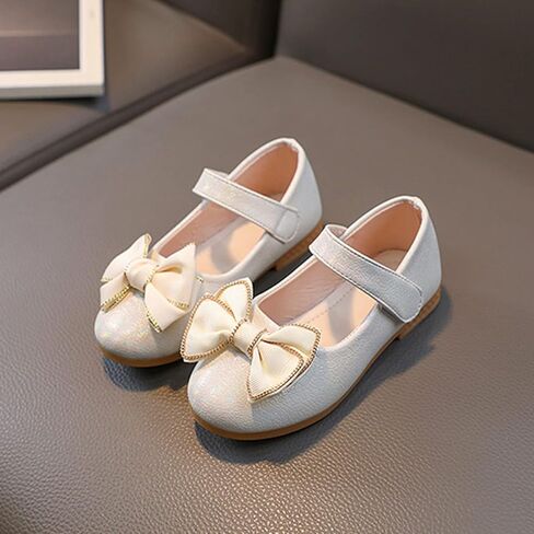 Girls Mary Jane Toddler Flower Girl Dress Shoes Little Girl Ballet Flats Bow Strap for Wedding Party School in Kuwait