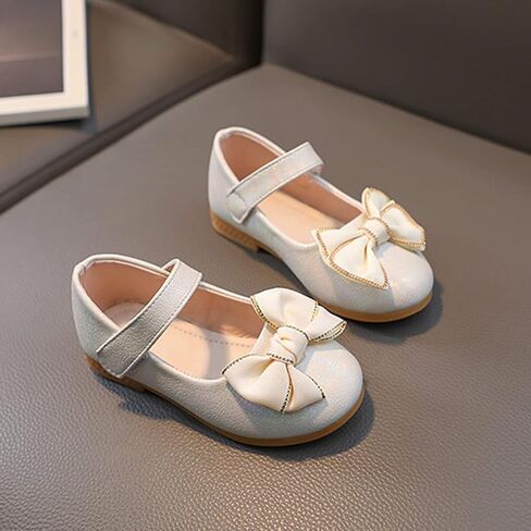 Girls Mary Jane Toddler Flower Girl Dress Shoes Little Girl Ballet Flats Bow Strap for Wedding Party School in Kuwait