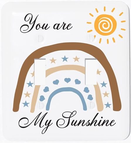 You are My Sunshine Boho Sun and Rainbow Boys Light Switch Plate and Outlet Covers Bohemian Wall Plate Nursery Decor (Single Toggle) in Saudi Arabia