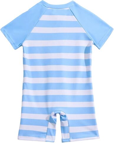 Baby Swimsuit Boy Infant One Piece Rash Guard Bathing Suit Short Sleeve Zipper Toddler Boys Beach Swimwear in Kuwait