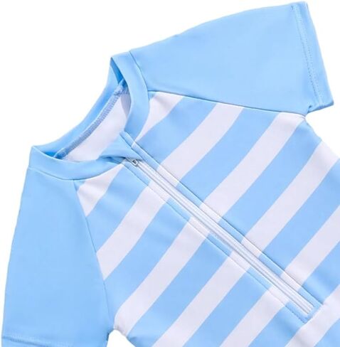 Baby Swimsuit Boy Infant One Piece Rash Guard Bathing Suit Short Sleeve Zipper Toddler Boys Beach Swimwear in Kuwait