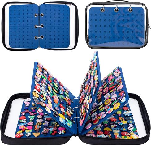 PACMAXI Shoe Charms Organizer, Croc Charms Display Holder with 5 Pages, Portable Travelling Storage Bag for Shoe Charms Shoe Charms Collection Book (Croc Charms Not Included) in Kuwait