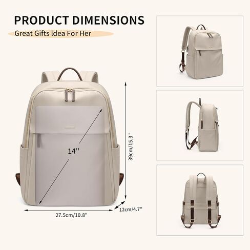 GOLF SUPAGS Womens Laptop Backpack with Separate Laptop Compartment Water Resistant Computer Backpacks Fits 14 Inch Notebook Travel Work College Bags (14-Inch, Pink) in Kuwait