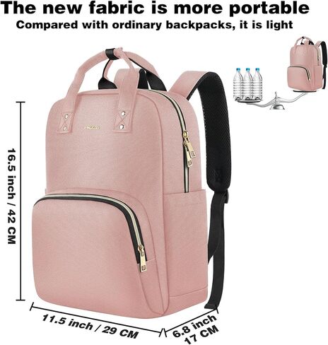 حقيبة ظهر للكمبيوتر المحمول للنساء، حقيبة ظهر للكمبيوتر للنساء، حقيبة ظهر خفيفة الوزن للسفر، حقيبة عمل نسائية أنيقة، حقيبة ظهر جامعية كاجوال مقاس 15.6 بوصة، حقيبة ظهر كمبيوتر مضادة للماء للسيدات والممرضات، أسود in Kuwait