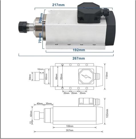 2.2 kW, 18,000 RPM air-Cooled Spindle(2.2KW Kit) in Saudi Arabia