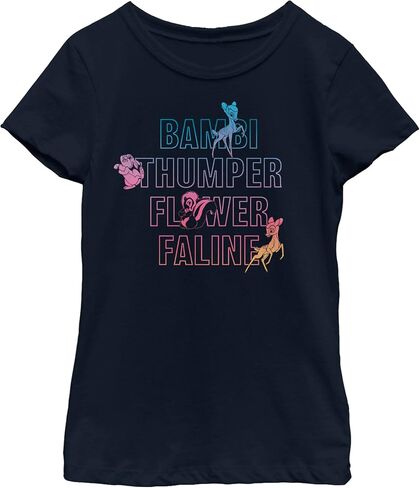 Disney girls Bambi Characters Names Stacked T-Shirt in Saudi Arabia