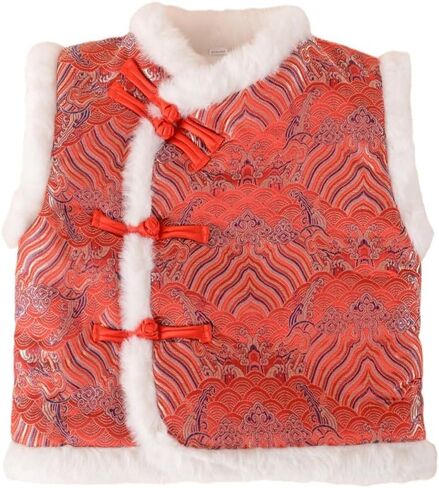 Baby New Year New Chinese Vest Woven Brocade Buckle Tang Dress National Style Vest in Saudi Arabia