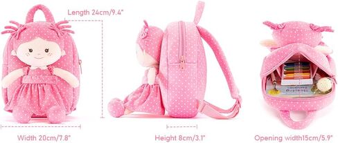 Toddler Kids Backpack with Soft Baby Dolls in Plaid Dress 9.5" in Kuwait