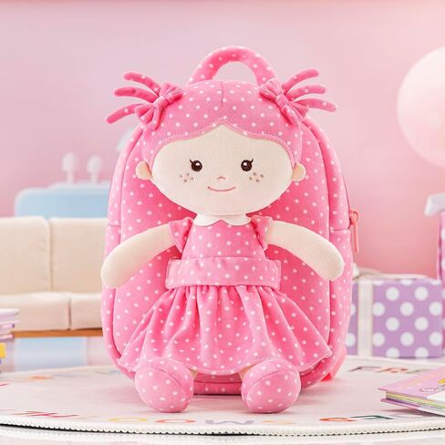 Toddler Kids Backpack with Soft Baby Dolls in Plaid Dress 9.5" in Kuwait