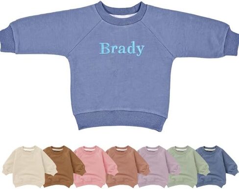 قميص مخصص للبلوزات متماسكة مع الاسم - Chozy Crewneck للرضع والأطفال الصغار ، مثالي للمغامرات في الهواء الطلق in Kuwait