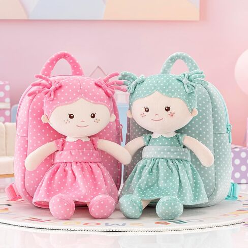 Toddler Kids Backpack with Soft Baby Dolls in Plaid Dress 9.5" in Kuwait