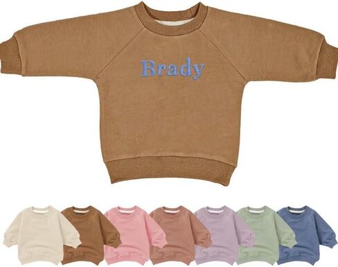 قميص مخصص للبلوزات متماسكة مع الاسم - Chozy Crewneck للرضع والأطفال الصغار ، مثالي للمغامرات في الهواء الطلق in Kuwait