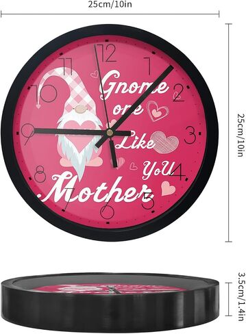 Wall Clock Carnation Flower Mother Baby Battery Operated Clocks 10 Inch Silent Non-Ticking Wallclock Super Mom Vintage Round Wall Clocks for Living Room Bedroom Kitchen Office Home Decor in Saudi Arabia
