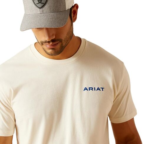 Ariat Male Ariat Steer Skull Flag T-Shirt Stone Heather Small in Saudi Arabia