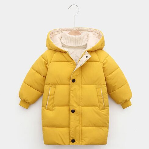 Winter Down Coats for Kids Baby Boys Girls Long Hooded Puffer Jacket Outerwear Thicken Puffer Windbreaker Outwear in Saudi Arabia