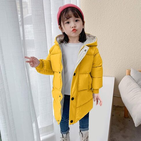 Winter Down Coats for Kids Baby Boys Girls Long Hooded Puffer Jacket Outerwear Thicken Puffer Windbreaker Outwear in Saudi Arabia