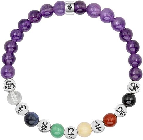 KARMA AND LUCK Women's Real Lava Rock Stone 18K Gold Plated Brass Chakra 7-10" Stretch Beaded Bracelet for Balanced Spirit | Gleaming stones | Strech upto 6.5" - Handmade in Bali in Saudi Arabia