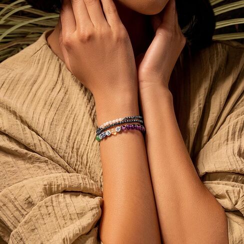 KARMA AND LUCK Women's Real Lava Rock Stone 18K Gold Plated Brass Chakra 7-10" Stretch Beaded Bracelet for Balanced Spirit | Gleaming stones | Strech upto 6.5" - Handmade in Bali in Saudi Arabia