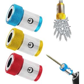 Universal Screwdriver Head Magnetic Ring, Magnetizer Screw Removable for Hex Screwdriver and Power Bits, Magnetic Screwdriver Bit Head, Multipack Magnetic Screw Ring Holders Household Tool (Mix)