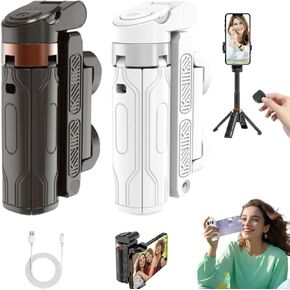 Pocketflex Mini Tripod, Pocketflex Tripod Mini Jj02 Stativ, 360 Degrees Rotation Flexible Selfie Stick with Remote One-Touch Push Button Switch & Remotely Control Phone, Maximum Load 2kg (White)