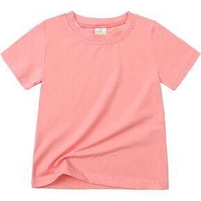 Baby Solid Color Short Sleeve Basic T Shirt Toddler Boys Girls Kids Summer Shirts Base Top Undershirts Clothes