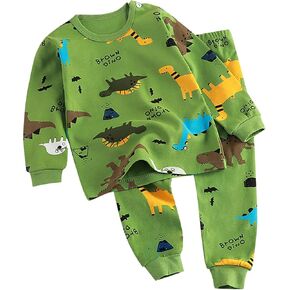 Night Suits Boys 4t Children's Long Boys' Undergarments Pure Cotton Baby Girls Dinosaur Kart Infant Flannel Pajamas