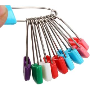Diaper Pins 10 Pieces, Stainless Steel Baby Safety Pins Plastic Head Baby Pins with Safe Locking Closures Plastic Head Baby Pins with Safe Locking Diaper Pins for Cloth Diapers Heavy Duty